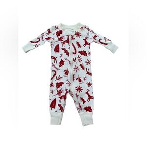 Hanna Andersson Size 50, 0-3 Months Scandi Deer Reindeer Holiday Zip Sleeper